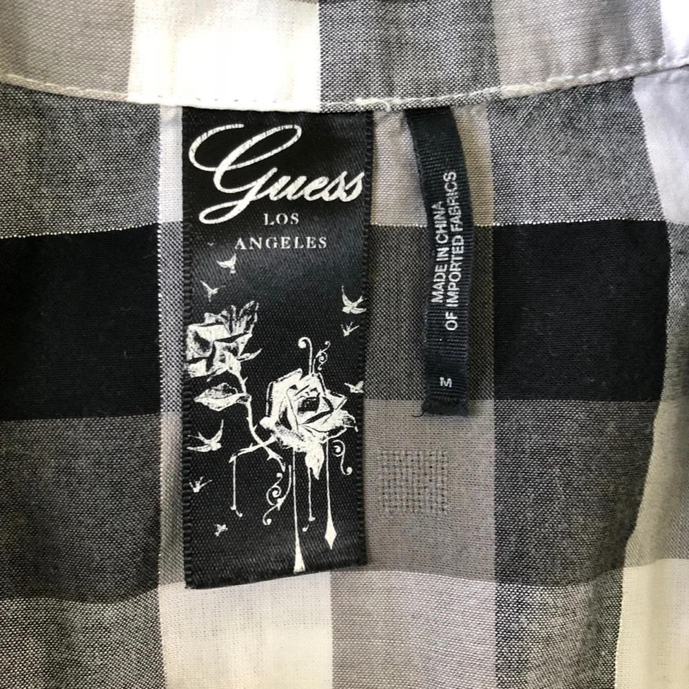 GUESS Los Angeles black grey & white buttoned up sleeveless Dress Medium - Picture 7 of 8